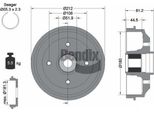 Bendix Braking BDM1133 Tamburo Del Freno Oe 424732 Compatibile Con Xsara, Zx, 306, 309