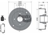 Bendix Braking BDM1054 Tamburo Del Freno Oe 6001548126 Compatibile Con Logan, Clio, Sandero, Thalia