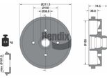 Bendix Braking BDM1005 Tamburo Del Freno Oe 171501615 Compatibile Con Arosa, Cordoba, Ibiza, Toledo, Polo 6N, Polo 6V, Polo Playa