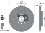 Bendix Braking BDS1463 Disco Freno Oe 13502866 Compatibile Con Zafira