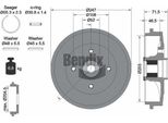 Bendix Braking BDM1130 Tamburo Del Freno Oe 424741 Compatibile Con Saxo, 106, 206