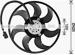 Ava VN7547 Ventola Radiatore Oe 7H0959455A Compatibile Con Multivan V, Transporter V