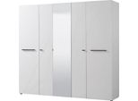 Dmora Guardaroba Grande Martano 224X206H Cm Bianco Opaco, Appendiabiti 6 Ripiani