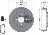 Bendix Braking BDM1108 Tamburo Freno Oe 42610S5A000 Compatibile Con Civic