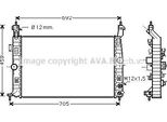Ava OLA2582 Radiatore Motore Oe 13303639 Compatibile Con Meriva
