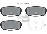 Bendix Braking BPD1441 Set Di Pastiglie Freno, Freno A Disco Oe 583021GA00 Compatibile Con Accent, Rio, Sportage