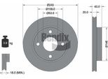Bendix Braking BDS1258 Disco Freno Oe 1018277 Compatibile Con Courier, Escort, Fiesta, Ka, Puma