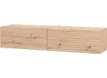 Dmora Mobile Porta Tv Cedrasco 154X42X32H Cm Marrone Rovere Nodi, Un Ripiano 2 Ante