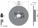 Bendix Braking BDS1265 Disco Freno Oe 0S08333251 Compatibile Con Besta, Cabrio, City-Coupe, Crossblade, Fortwo, Roadster