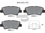 Bendix Braking BPD1635 Set Di Pastiglie Freno, Freno A Disco Oe 58302D3A00 Compatibile Con Bayon, I20, Ioniq, Nexo, Tucson, Niro, Rio, Sportage, Stonic