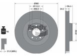 Bendix Braking BDS1734 Disco Freno Oe 3D0615301F Compatibile Con A6 4F, A8 4E, Phaeton