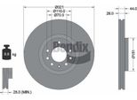 Bendix Braking BDS2016 Disco Freno Oe 569017 Compatibile Con Astra H, Zafira