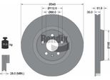 Bendix Braking BDS1335HC Disco Freno Oe 4G0615301 Compatibile Con A4 8K, A5 8T, A5 8F, A6 4G, A7 4G, Q5, Macan