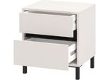 Dmora Comodino Combatte 48X40X55H Cm Bianco, Un Ripiano 2 Cassetti