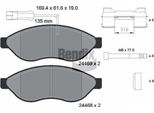 Bendix Braking BPD1040 Set Di Pastiglie Freno, Freno A Disco Oe 1411457380 Compatibile Con Jumper, Ducato, Boxer