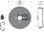 Bendix Braking BDM1124 Tamburo Del Freno Oe 4243152090 Compatibile Con Yaris