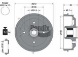 Bendix Braking BDM1132 Tamburo Del Freno Oe 424735 Compatibile Con Ax, 106, 206