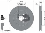 Bendix Braking BDS1398HC Disco Freno Oe 402063X00B Compatibile Con NP300, Pathfinder