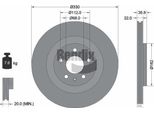 Disco Freno Bendix Braking BDS1250 Oe 4H0615601D Compatibile Con A4 8K, A4 8W, A5 8T, A5 F5, A5 8F, A6 4G, A6 4A, A7 4G, A7 4K, A8 4H, A8 4N, Q5, Q7, Macan, Touareg
