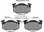 Bendix Braking BPD1339 Set Di Pastiglie Freno, Freno A Disco Oe 7701202213 Compatibile Con Clio, Rapid, Twingo