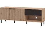 Dmora Mobile Porta Tv Preone 151X40X55H Cm Marrone Rovere Nodi, Un Cassetto 2 Ripiani