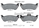 Bendix Braking BPD1941 Set Di Pastiglie Freno, Freno A Disco Oe 1634200520 Compatibile Con Classe M