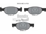 Bendix Braking BPD1446 Set Pastiglie Freno, Freno A Disco Oe 9947118 Compatibile Con Brava, Bravo, Marea, Delta