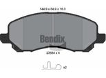 Bendix Braking BPD1505 Set Di Pastiglie Freno, Freno A Disco Oe 05191231AA Compatibile Con Sebring, Compass, Flavia