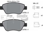 Bendix Braking BPD1028 Set Pastiglie Freno, Freno A Disco Oe 71770062 Compatibile Con Mito, 500, 500C, Bravo, Doblo, Fiorino, Grande Punto, Idea, Linea, Panda, Punto, Qubo, Stilo, Musa