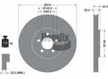 Bendix Braking BDS1510HC Disco Freno Oe 6R0615301B Compatibile Con A1 8X, Ibiza, Polo 6R