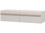 Dmora Mobile Porta Tv Sirolo 128X42X32H Cm Bianco Crema, Un Ripiano 2 Vani