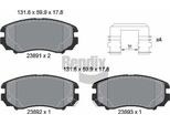 Bendix Braking BPD1620 Set Di Pastiglie Freno, Freno A Disco Oe 5810138A80 Compatibile Con Sonata, Sportage