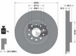Bendix Braking BDS1310HC Disco Freno Oe 8D0615301K Compatibile Con A4 8D, A4 8E, A4 8H, A6 4B, Exeo