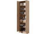 Dmora Scarpiera Delizia 60X33X192H Cm Marrone Rovere Nodi, 6 Ripiani 2 Ante