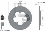 Bendix Braking BDS1731 Disco Freno Oe 1815599 Compatibile Con Transit