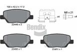 Bendix Braking BPD1422 Set Di Pastiglie Freno, Freno A Disco Oe 77367717 Compatibile Con Tipo