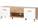 Dmora Mobile Porta Tv Morengo 148X42X49H Cm Bianco, Un Cassetto Un Ripiano