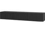 Dmora Mobile Porta Tv Fossa 192X42X32H Cm Nero, Un Ripiano 3 Ante