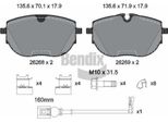 Bendix Braking BPD2491 Set Di Pastiglie Freno, Freno A Disco Oe 7LA698151 Compatibile Con Multivan Vi, Caravelle Vi, Transporter Vi