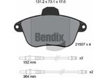 Bendix Braking BPD1805 Set Di Pastiglie Freno, Freno A Disco Oe 425089 Compatibile Con 605