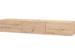 Dmora Mobile Porta Tv Melazzo 192X42X32H Cm Marrone Rovere Nodi, Un Ripiano 3 Ante