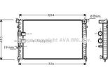 Ava PE2339 Radiatore Motore Oe 1330J1 Compatibile Con 406