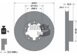 Bendix Braking BDS2143 Disco Freno Oe 061002950 Compatibile Con Cabstar, Trade