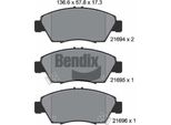 Bendix Braking BPD1834 Set Di Pastiglie Freno, Freno A Disco Oe 45022S7A000 Compatibile Con Civic, Crx, Insight, Jazz