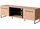 Dmora Mobile Porta Tv Sutrio 171X42X54H Cm Marrone Rovere Nodi, 2 Ripiani 4 Vani