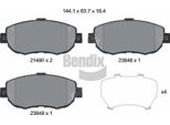 Bendix Braking BPD1801 Set Di Pastiglie Freno, Freno A Disco Oe 0446514081 Compatibile Con Gs, Is, Sc, Supra