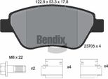 Bendix Braking BPD1588 Set Di Pastiglie Freno, Freno A Disco Oe 77362179 Compatibile Con 500, 500C, Idea, Panda, Musa