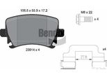 Bendix Braking BPD1436 Set Di Pastiglie Freno, Freno A Disco Oe 1K0698451B Compatibile Con A3 8P, Tt, Leon, Octavia, Superb, Eos, Golf V, Golf Vi, Passat 3C, Scirocco