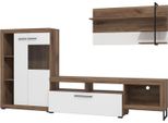 Dmora Parete Attrezzata Dueville 263X40X163H Cm Bianco, Modulabile 10 Ripiani