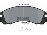 Bendix Braking BPD1785 Set Di Pastiglie Freno, Freno A Disco Oe 425387 Compatibile Con C-Crosser, Lancer, Outlander, Space Wagon, 4007